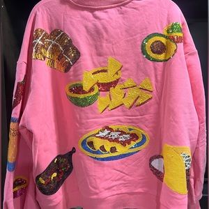 Queen of Sparkle HOT PINK MEXICAN FOOD SWEATSHIRT
